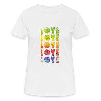 AMOUR - T-shirt respirant Femme - blanc - Devant - AI Model Female 172 dark (172cm)