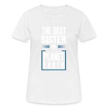 Beste Schwester Spruch - Frauen T-Shirt atmungsaktiv - Weiß - Vorne - AI Model Female 172 dark (172cm)