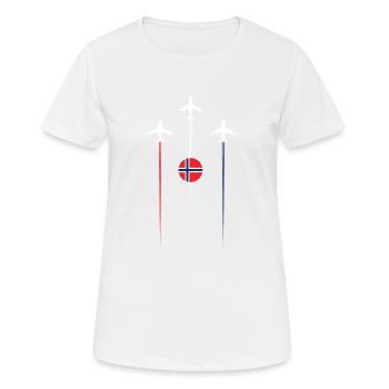Norway Airlines - Frauen T-Shirt atmungsaktiv - Weiß - Vorne - AI Model Female 172 dark (172cm)