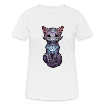Spiritual Cat - Frauen T-Shirt atmungsaktiv - Weiß - Vorne - AI Model Female 172 dark (172cm)