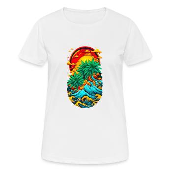 Hautes vagues 01 - T-shirt respirant Femme - blanc - Devant - AI Model Female 172 dark (172cm)