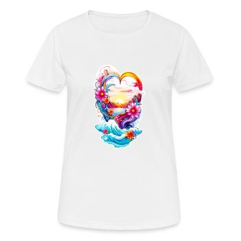 Love Heart - Frauen T-Shirt atmungsaktiv - Weiß - Vorne - AI Model Female 172 dark (172cm)