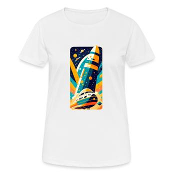 Space Shuttle - Frauen T-Shirt atmungsaktiv - Weiß - Vorne - AI Model Female 172 dark (172cm)
