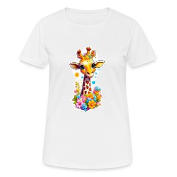 Süße Baby Giraffe - Frauen T-Shirt atmungsaktiv - Weiß - Vorne - AI Model Female 172 dark (172cm)