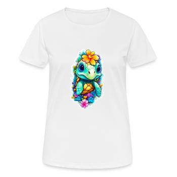 Süße kleine Kinder Schildkröte - Frauen T-Shirt atmungsaktiv - Weiß - Vorne - AI Model Female 172 dark (172cm)