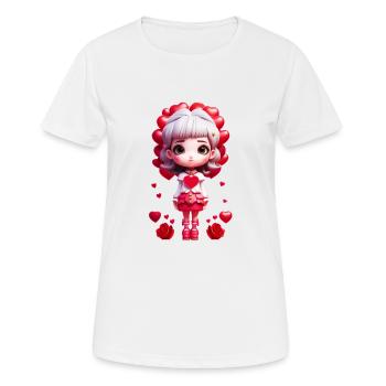 Petite fille avec du cœur - T-shirt respirant Femme - blanc - Devant - AI Model Female 172 dark (172cm)
