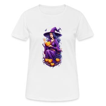 Sorcière d’Halloween - T-shirt respirant Femme - blanc - Devant - AI Model Female 172 dark (172cm)