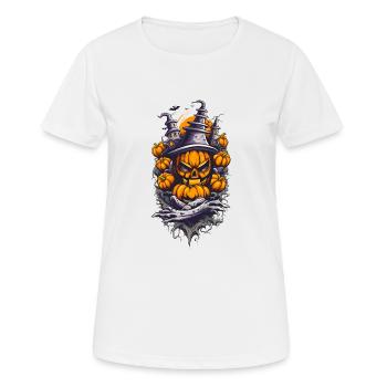 Halloween Villa Tête de citrouille - T-shirt respirant Femme - blanc - Devant - AI Model Female 172 dark (172cm)
