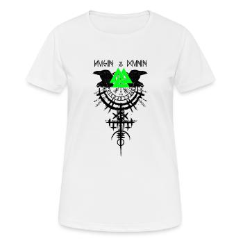 Hugin and Munin Ravens Odin's Vikings & Celts - Women's Breathable T-Shirt - white - Front - AI Model Female 172 dark (172cm)