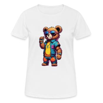 Retro Teddy - Frauen T-Shirt atmungsaktiv - Weiß - Vorne - AI Model Female 172 dark (172cm)
