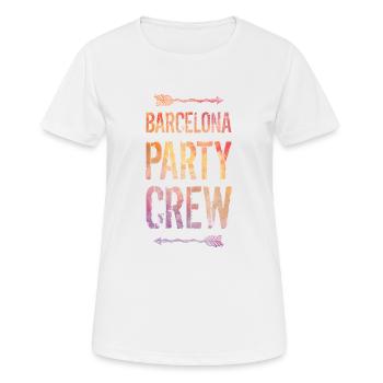 Barcelona Party Crew Spruch - Frauen T-Shirt atmungsaktiv - Weiß - Vorne - AI Model Female 172 dark (172cm)
