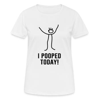 I Pooped Today Humor Ironie Strichmännchen - Frauen T-Shirt atmungsaktiv - Weiß - Vorne - AI Model Female 172 dark (172cm)