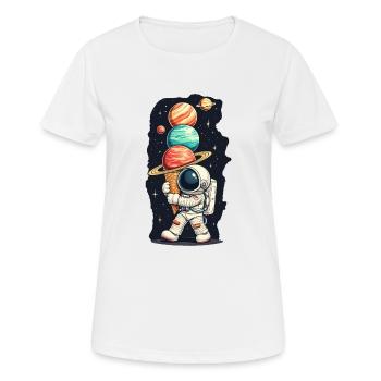 ASTRONAUTE - T-shirt respirant Femme - blanc - Devant - AI Model Female 172 dark (172cm)