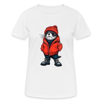 phoque animal drôle d’hiver - T-shirt respirant Femme - blanc - Devant - AI Model Female 172 dark (172cm)