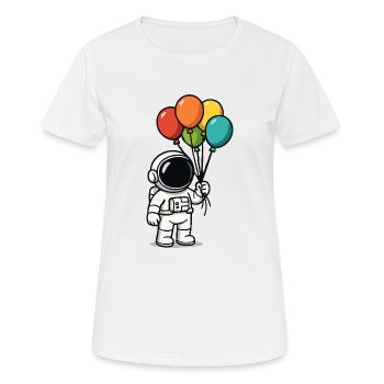 astronaut ballons - Frauen T-Shirt atmungsaktiv - Weiß - Vorne - AI Model Female 172 dark (172cm)