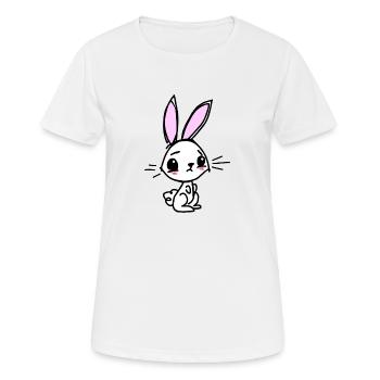 Petit lapin - T-shirt respirant Femme - blanc - Devant - AI Model Female 172 dark (172cm)