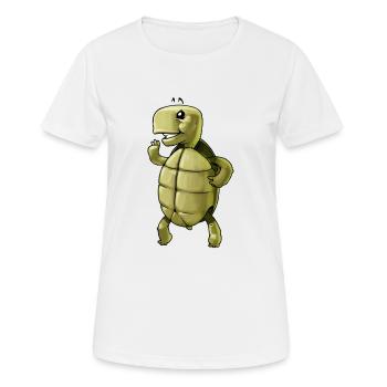 schildkroete turtle tortoise reptile reptilien - Frauen T-Shirt atmungsaktiv - Weiß - Vorne - AI Model Female 172 dark (172cm)