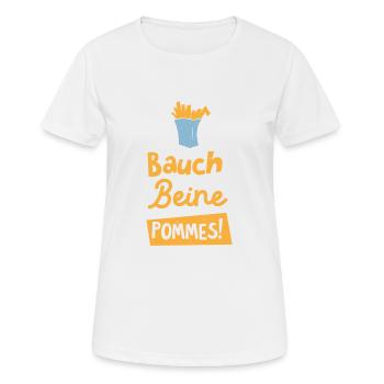 Belly legs fries - Women's Breathable T-Shirt - white - Front - AI Model Female 172 dark (172cm)