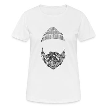 Bart mit Mütze - Frauen T-Shirt atmungsaktiv - Weiß - Vorne - AI Model Female 172 dark (172cm)