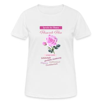 rose rose, langue des fleurs - T-shirt respirant Femme - blanc - Devant - AI Model Female 172 dark (172cm)