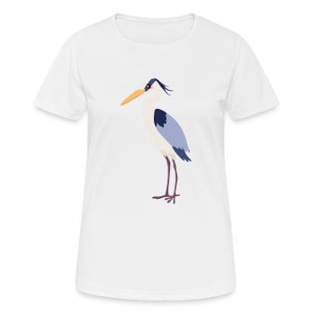 Reiher - Frauen T-Shirt atmungsaktiv - Weiß - Vorne - AI Model Female 172 dark (172cm)
