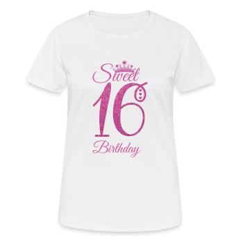 Pink Sweet Sixteen Anniversaire - T-shirt respirant Femme - blanc - Devant - AI Model Female 172 dark (172cm)