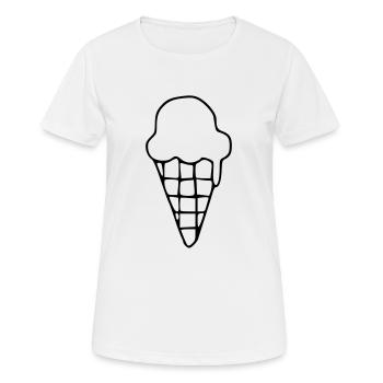 Emoji Eiscreme Skizze Eis Sticker - Frauen T-Shirt atmungsaktiv - Weiß - Vorne - AI Model Female 172 dark (172cm)