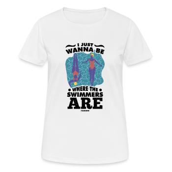Schwimmen Bademeister Schwimmkurs Freibad Geschenk - Frauen T-Shirt atmungsaktiv - Weiß - Vorne - AI Model Female 172 dark (172cm)