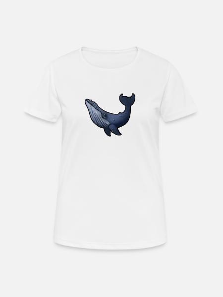 Buckelwal - Frauen T-Shirt atmungsaktiv - Weiß