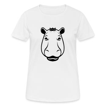 Nilpferd - Frauen T-Shirt atmungsaktiv - Weiß - Vorne - AI Model Female 172 dark (172cm)