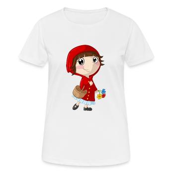 dessin animé petit chaperon rouge - T-shirt respirant Femme - blanc - Devant - AI Model Female 172 dark (172cm)