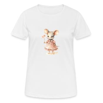 Baby Maus handgemalt, Wasserfarben - Frauen T-Shirt atmungsaktiv - Weiß - Vorne - AI Model Female 172 dark (172cm)