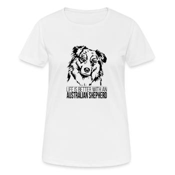 Les chiens de berger australiens disent les saules australiens - T-shirt respirant Femme - blanc - Devant - AI Model Female 172 dark (172cm)