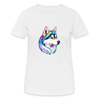 Husky de Sibérie Aquarelles - T-shirt respirant Femme - blanc - Devant - AI Model Female 172 dark (172cm)