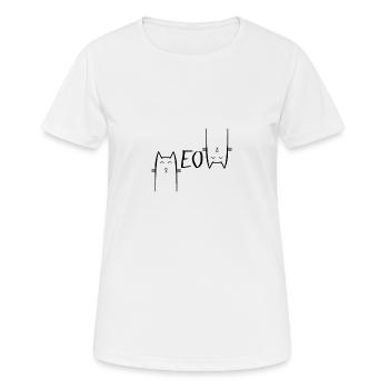 Cat Meow - Women's Breathable T-Shirt - white - Front - AI Model Female 172 dark (172cm)
