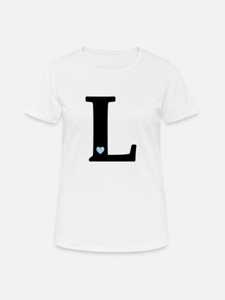 point L Initial letter - Women's Breathable T-Shirt - white