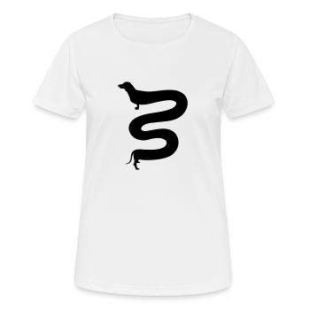 long teckel, drôle de teckel, long teckel - T-shirt respirant Femme - blanc - Devant - AI Model Female 172 dark (172cm)