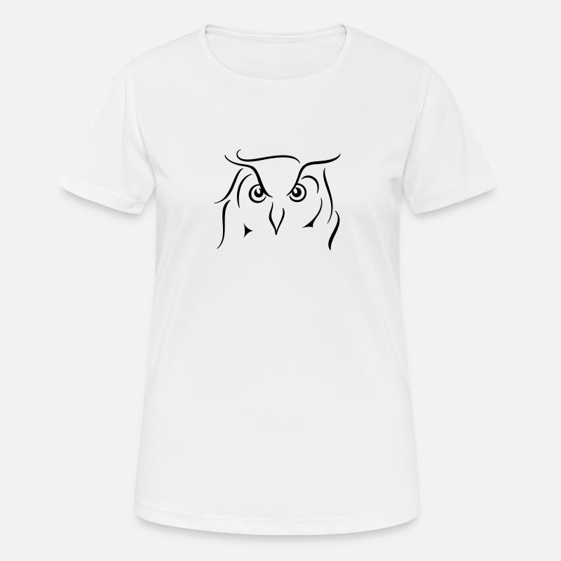 Eagle owl - line drawing gift idea gift - Women's Breathable T-Shirt - white