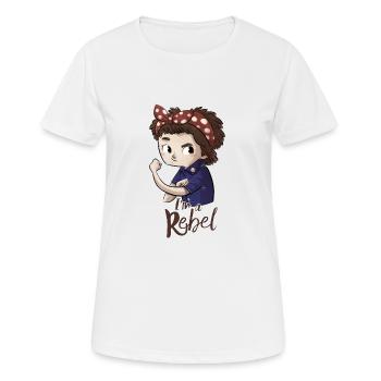 Ich bin ein Rebell. - Frauen T-Shirt atmungsaktiv - Weiß - Vorne - AI Model Female 172 dark (172cm)