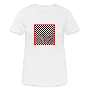 Optical Art - bloody Psycho Chess - Frauen T-Shirt atmungsaktiv - Weiß - Vorne - AI Model Female 172 dark (172cm)