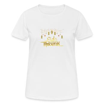 Eid Mubarak/ Ramadan / Islam / Schriftzug - Frauen T-Shirt atmungsaktiv - Weiß - Vorne - AI Model Female 172 dark (172cm)