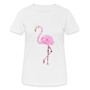flamingo pink watercolor drops - Women's Breathable T-Shirt - white - Front - AI Model Female 172 dark (172cm)