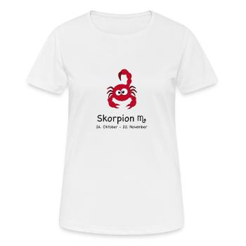 Sternzeichen Skorpion - Frauen T-Shirt atmungsaktiv - Weiß - Vorne - AI Model Female 172 dark (172cm)
