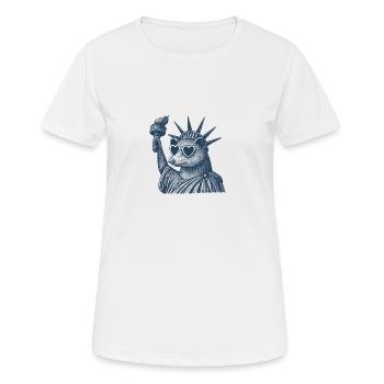 Statue de la Liberté de l’opossum - T-shirt respirant Femme - blanc - Devant - AI Model Female 172 dark (172cm)