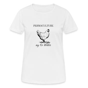Permaculture co-worker hen - Women's Breathable T-Shirt - white - Front - AI Model Female 172 dark (172cm)