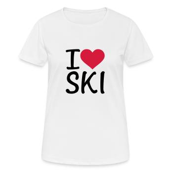 Ski - Frauen T-Shirt atmungsaktiv - Weiß - Vorne - AI Model Female 172 dark (172cm)