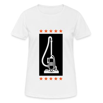 Nettoyage de l’aspirateur - T-shirt respirant Femme - blanc - Devant - AI Model Female 172 dark (172cm)