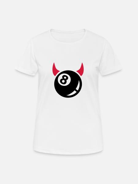Billard - Frauen T-Shirt atmungsaktiv - Weiß