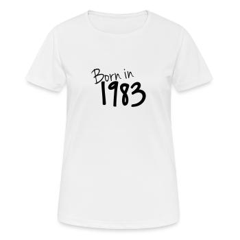 Born In 1983 - Women's Breathable T-Shirt - white - Front - AI Model Female 172 dark (172cm)