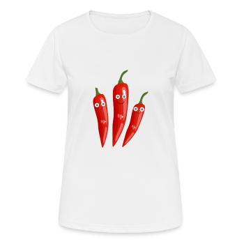 chillis, familie,chilli familie,chilli - Frauen T-Shirt atmungsaktiv - Weiß - Vorne - AI Model Female 172 dark (172cm)